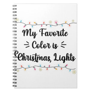 Cuaderno Mi color favorito es luces de Navidad divertida Na