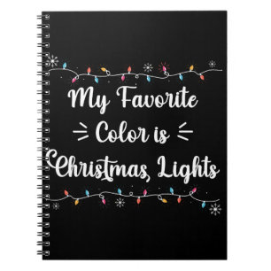 Cuaderno Mi color favorito es luces de Navidad divertido Xm