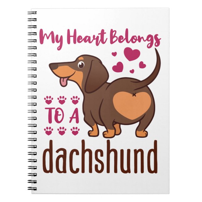 Cuaderno Mi corazón pertenece a un Dachshund (Frente)