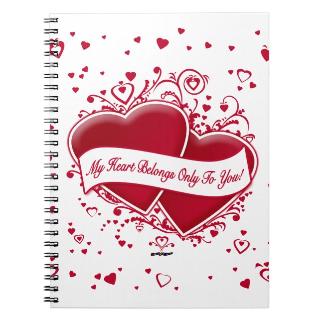 Cuaderno ¡Mi Corazón Pertenece Únicamente A Ti! Corazones r (Frente)