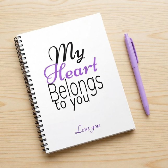 Cuaderno Mi corazón te pertenece Romántico Personalizado (Subido por el creador)
