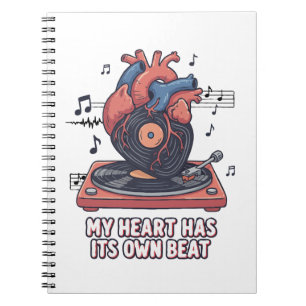 Cuaderno "Mi corazón tiene su propio ritmo" Disco de vinilo
