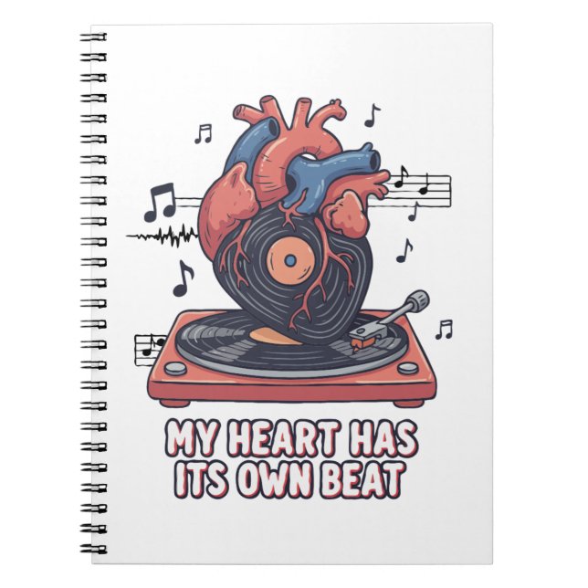 Cuaderno "Mi corazón tiene su propio ritmo" Disco de vinilo (Frente)