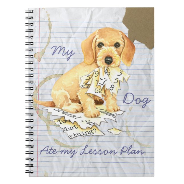 Cuaderno Mi Dachshund Caballo Ate mi Plan de Lecciones (Frente)