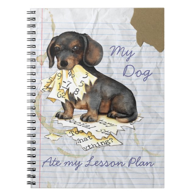 Cuaderno Mi Dachshund comió mi plan de lección (Frente)