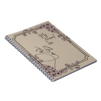 Cuaderno Mi Diario 2026 – Estética de Arte de Línea Floral 