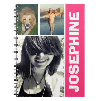 Cuaderno Mi diario favorito de collage de fotos rosadas cal