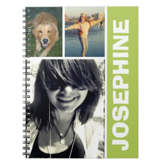 Cuaderno Mi diario favorito de collage de fotos verdes