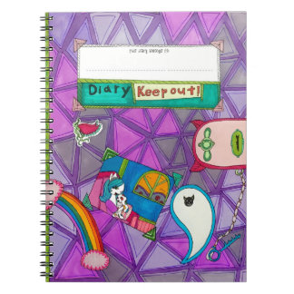 Cuaderno "Mi Diario - ¡Mantente Fuera!" Whimsical Purple Pe