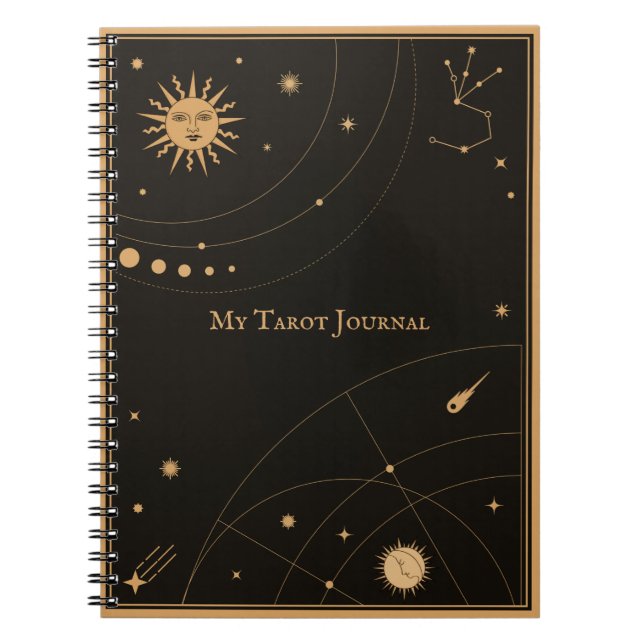 Cuaderno Mi Diario Tarot - Marco místico Sun & Moon (Frente)