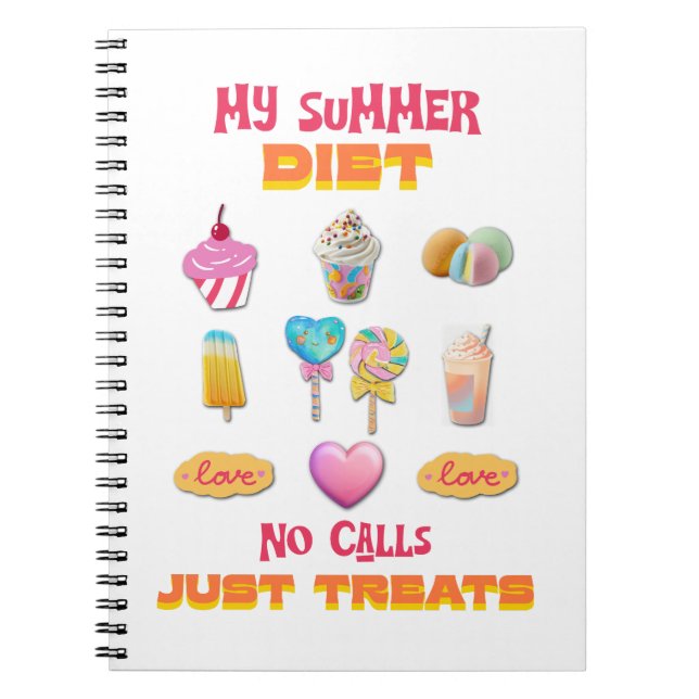 Cuaderno Mi dieta de verano sin llamadas solo golosinas (Frente)