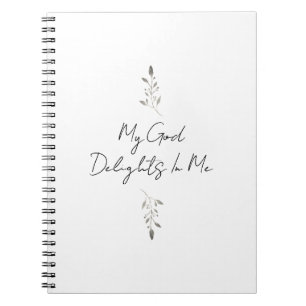 Cuaderno Mi Dios me ilumina Zephaniah 3:17 Arte de hojas