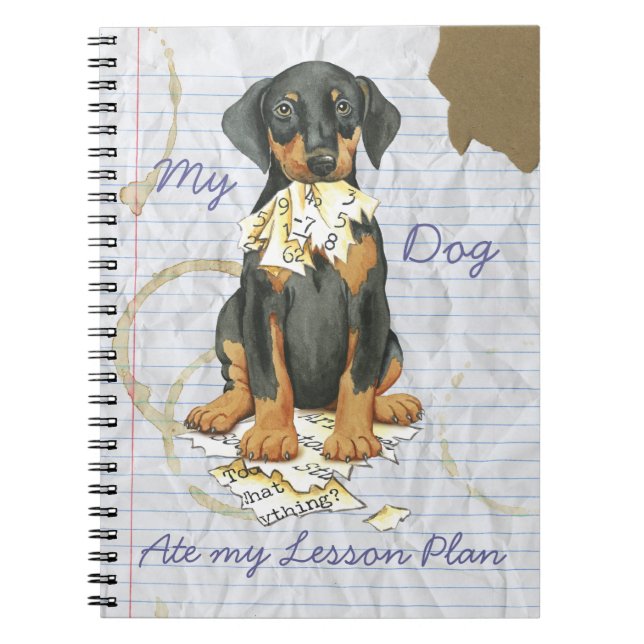 Cuaderno Mi Doberman comió mi plan de lección (Frente)