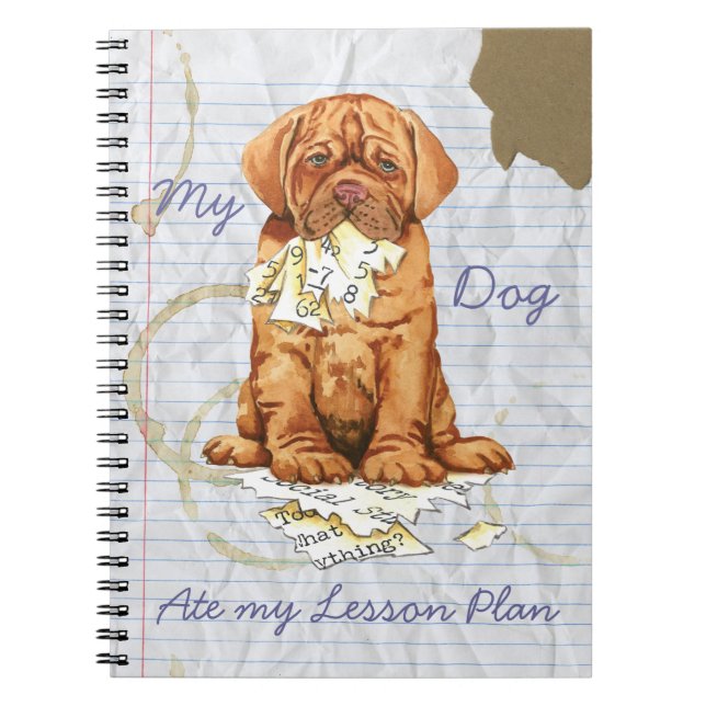 Cuaderno Mi Dogue de Burdeos comió mi plan de clases (Frente)