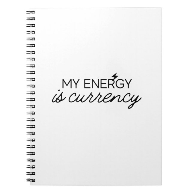 Cuaderno Mi energía es portátil de moneda (Frente)
