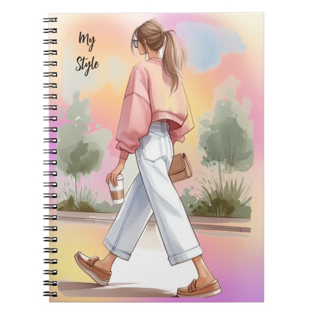 Cuaderno Mi Estilo Chica con Café de Moda Diario (Frente)
