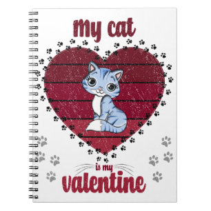 Cuaderno Mi Gato Es Mi Valentín   Regalo de San Valentín pa