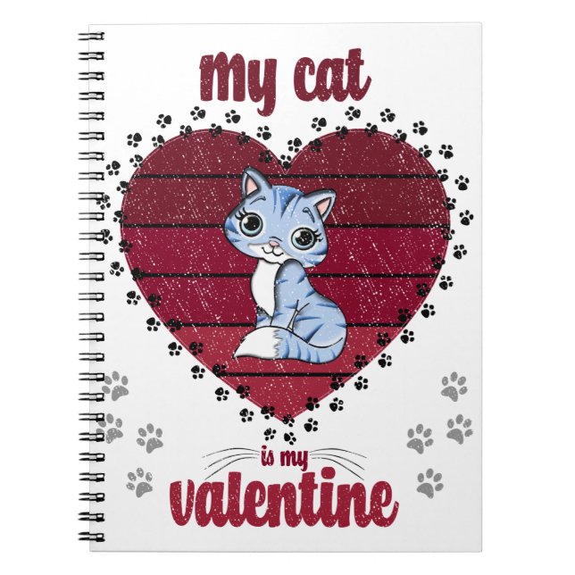 Cuaderno Mi Gato Es Mi Valentín | Regalo de San Valentín pa (Frente)