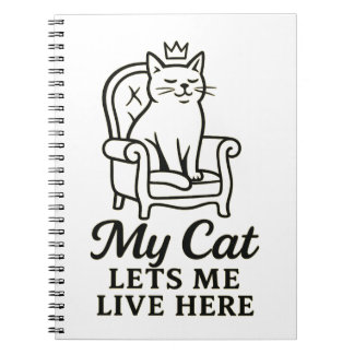 Cuaderno Mi Gato Me Permite Vivir Aquí - Gracioso Arte De G