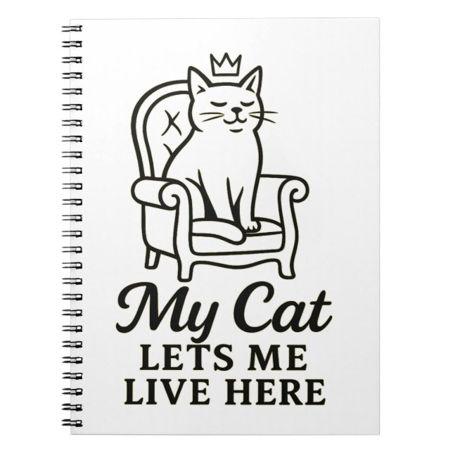 Cuaderno Mi Gato Me Permite Vivir Aquí - Gracioso Arte De G (Frente)