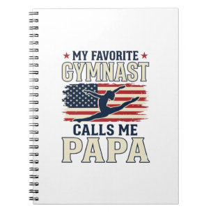 Cuaderno Mi gimnasta favorita me llama Papa Patriótico Vint