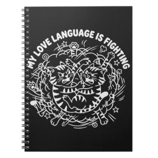 Cuaderno Mi lenguaje del amor es pelear - Gatos divertidos