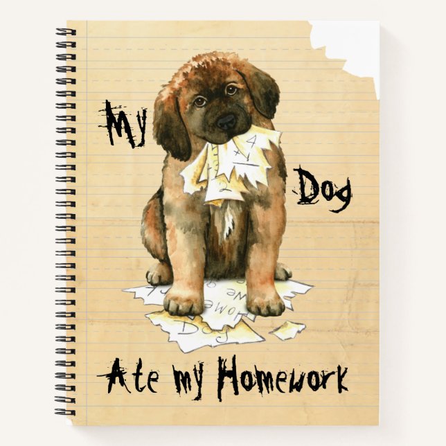 Cuaderno Mi Leonberger Ate Mi Casa (Anverso)