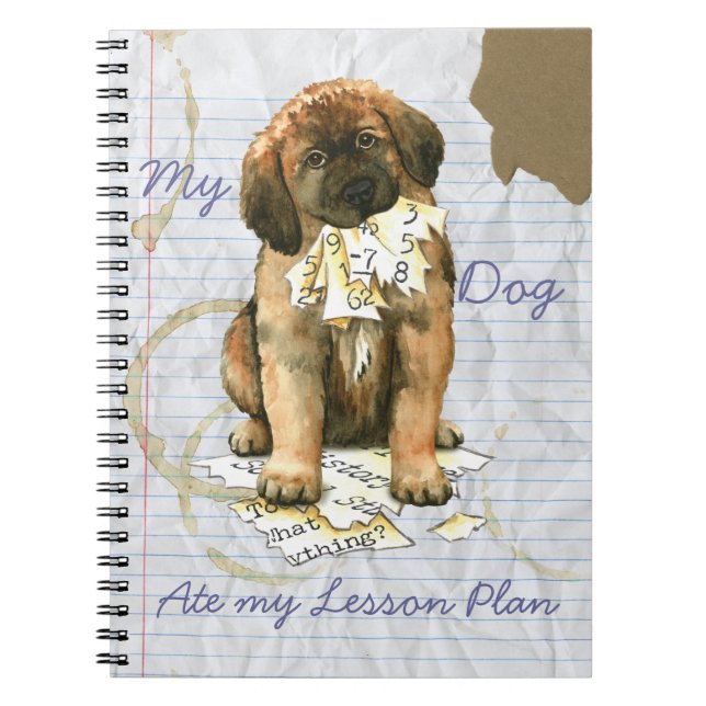 Cuaderno Mi Leonberger comió mi plan de lección (Frente)