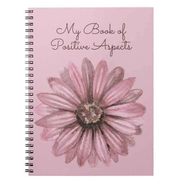 Cuaderno Mi libro de aspectos positivos de la floral rosa (Frente)