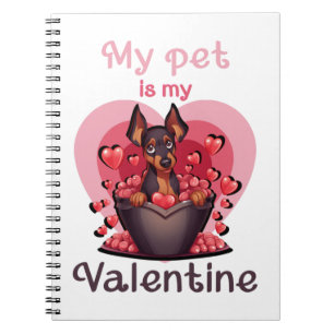 Cuaderno Mi mascota es mi Valentine, no 25 camisetas clásic