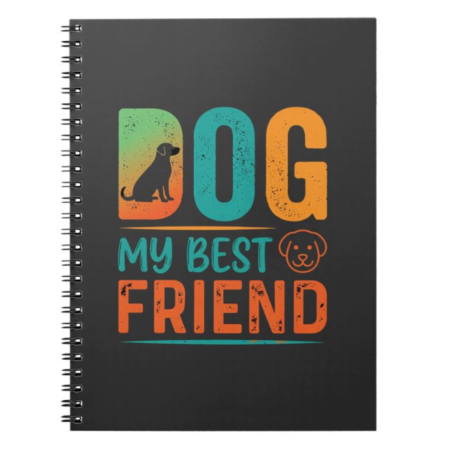 Cuaderno Mi mejor amigo perro diseño retro (Frente)