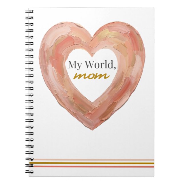Cuaderno Mi mundo mamá corazón pintado (Frente)