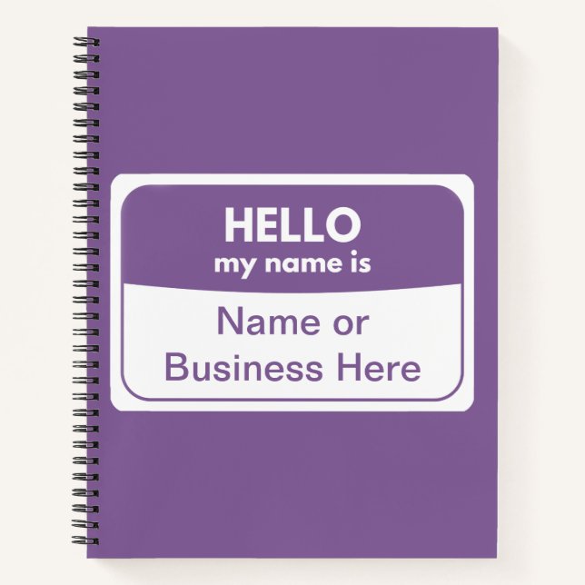 Cuaderno Mi Nombre Es Bloc De Notas De Espiral Púrpura Y Bl (Anverso)