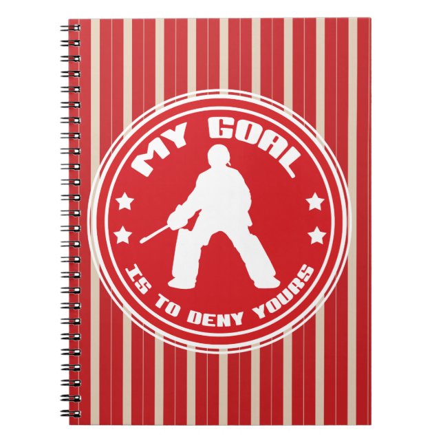 Cuaderno Mi objetivo, equipo portátil de hockey sobre hierb (Frente)