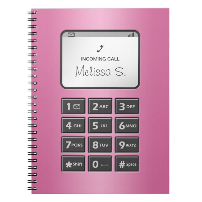 Cuaderno Mi otro teléfono: portátil rosa (Frente)