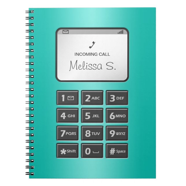 Cuaderno Mi otro teléfono: portátil turquesa (Frente)