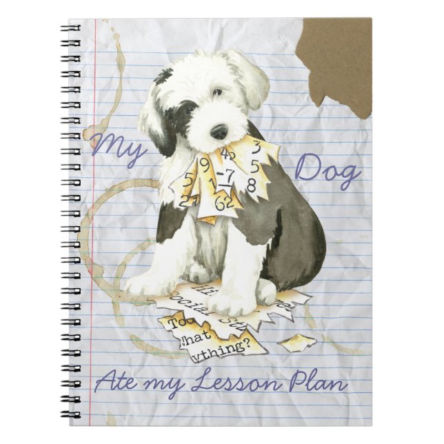 Cuaderno Mi perro pastor inglés viejo comió mi plan de (Frente)