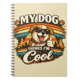 Cuaderno Mi perro piensa que soy genial arte retro de perro