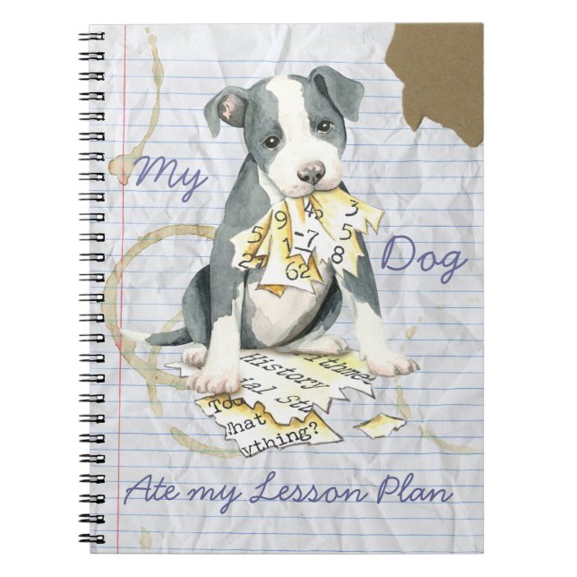 Cuaderno Mi pitbull comió mi plan de lección (Frente)