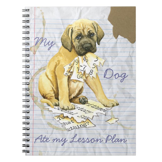 Cuaderno Mi plan de clases de mastiff Ate my (Frente)