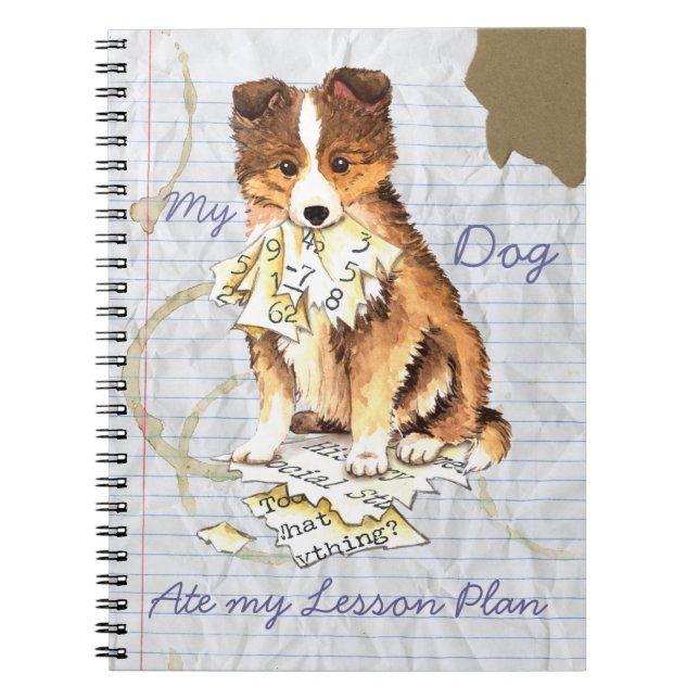 Cuaderno Mi plan de clases de Sheltie Ate my (Frente)