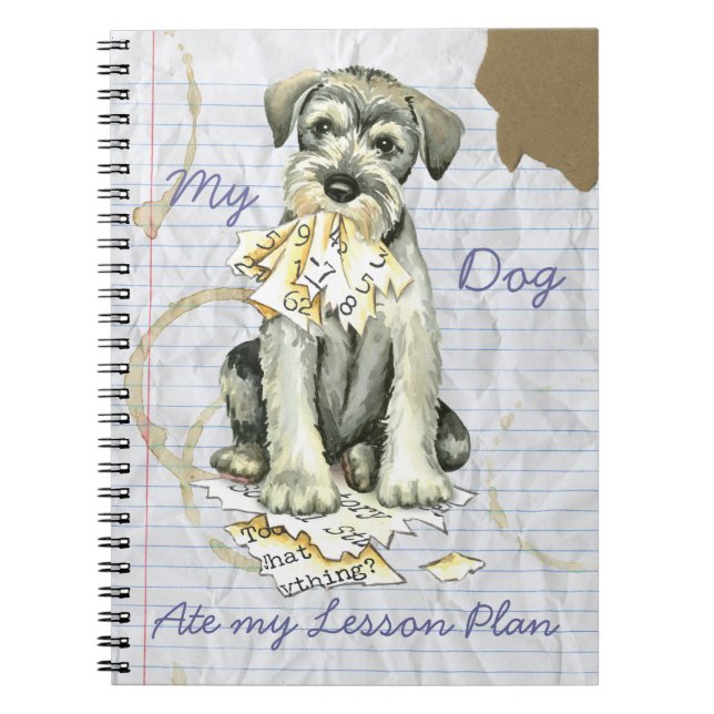 Cuaderno Mi plan de clases estándar de Schnauzer Ate Mi pla (Frente)