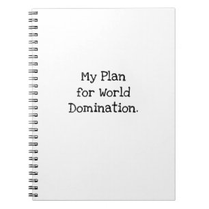 Cuaderno Mi Plan Para la Dominación Mundial Compañero de Tr