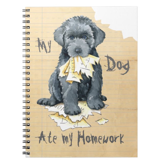 Cuaderno Mi portátil Bouvier Ate My Homework (Frente)