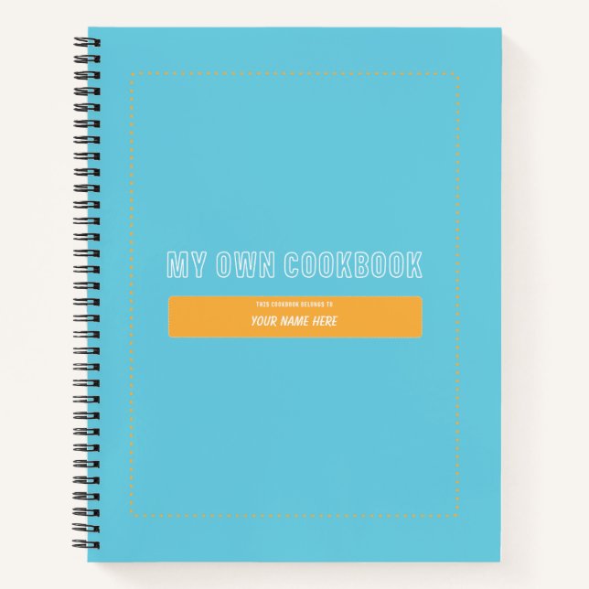 Cuaderno Mi propio portátil de Personalizable azul Cookbook (Anverso)