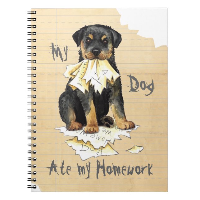 Cuaderno Mi Rottweiler comió mi hogar (Frente)