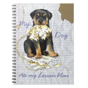 Cuaderno Mi Rottweiler comió mi plan de lección