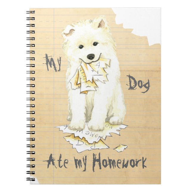 Cuaderno Mi Samoyed comió mi hogar (Frente)
