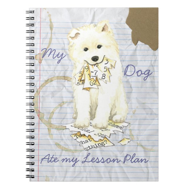 Cuaderno Mi samoyedo comió mi plan de lección (Frente)