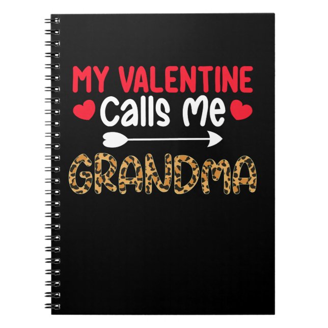 Cuaderno Mi San Valentín me llama abuela Leopardo Búfalo (Frente)